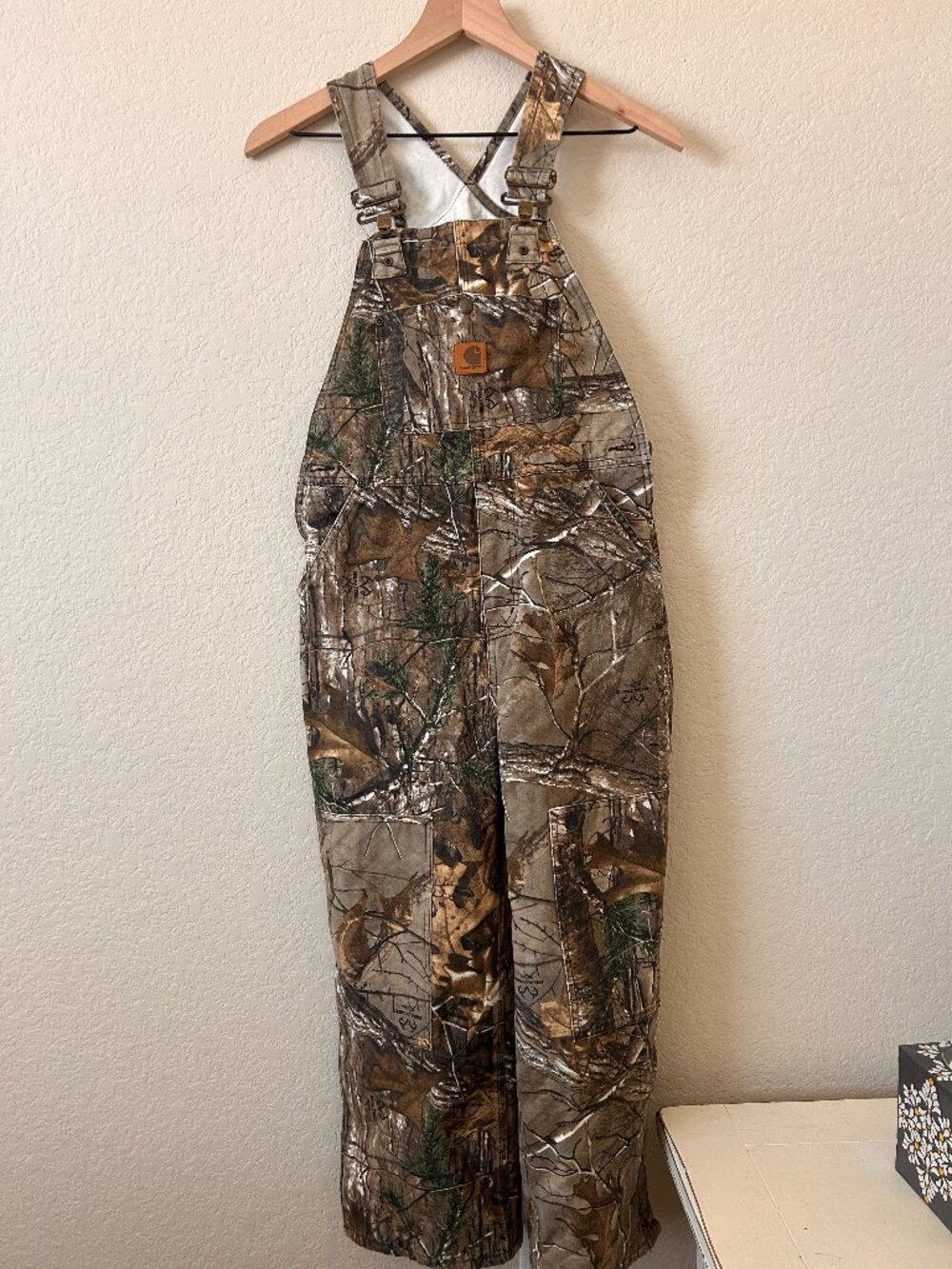 Carhartt Realtree Camo Overalls Hunting Bibs Lined Insulated Youth size 10